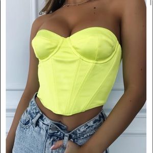 neon yellow corset